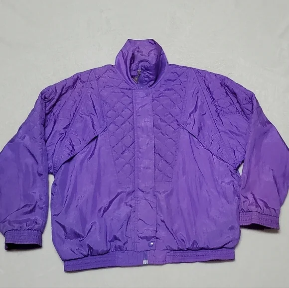 Vintage 90s Casual Isle Purple Full-zip Jacket High Rise Shell Suit Tracksuit M